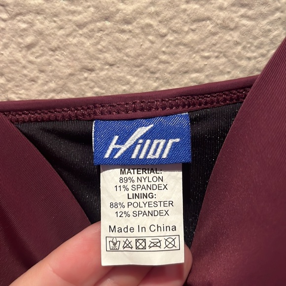 Hilor Plum Purple Wine Swimsuit One Piece Size Large - Picture 4 of 9